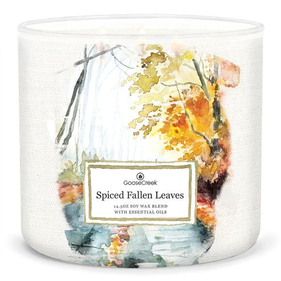 SPICED FALLEN LEAVES Large 3-Wick Jar Candle by Goose Creek Candle Company