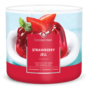 STRAWBERRY JELL Large 3-Wick Jar Candle by Goose Creek Candle Company