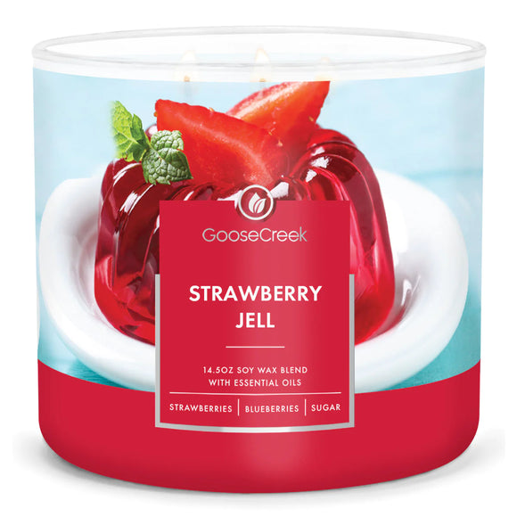 STRAWBERRY JELL Large 3-Wick Jar Candle by Goose Creek Candle Company