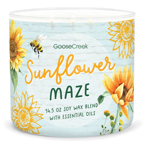 SUNFLOWER MAZE Large 3-Wick Jar Candle by Goose Creek Candle Company