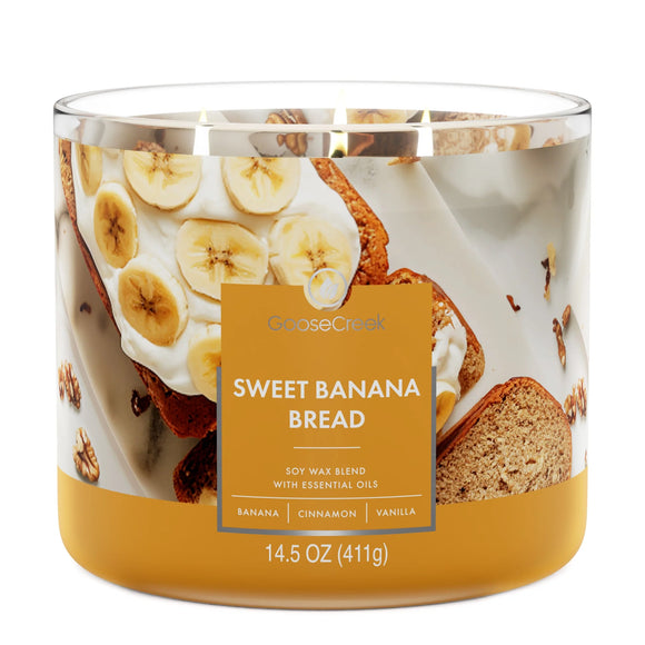 SWEET BANANA BREAD Large Jar 3-Wick Candle - Goose Creek Candle