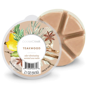 TEAKWOOD 6-Piece Wax Melt***Odor Eliminator*** by Goose Creek Candle Co.