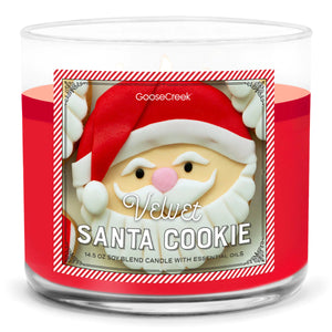 VELVET SANTA COOKIE Large 3-Wick Jar Candle by Goose Creek Candle Company