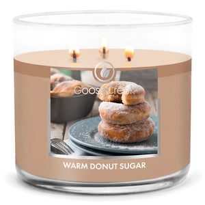 WARM DONUT SUGAR Large 3-Wick Candle by Goose Creek Candle Company