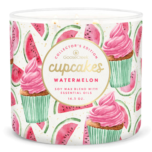 WATERMELON CUPCAKE Large 3-Wick Candle by Goose Creek Candle Company