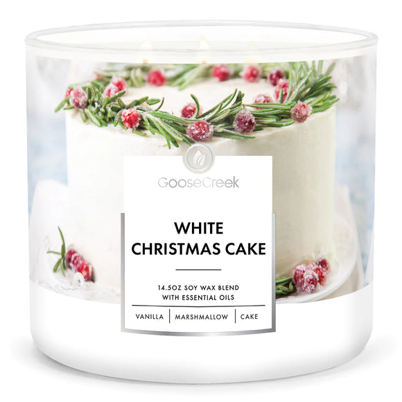 WHITE CHRISTMAS CAKE Large 3-Wick Jar Candle by Goose Creek Candle Company