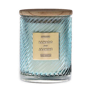 LUMINOUS BAMBOO AND JASMINE SPIRAL STRIPE 17 oz candle by DW Home