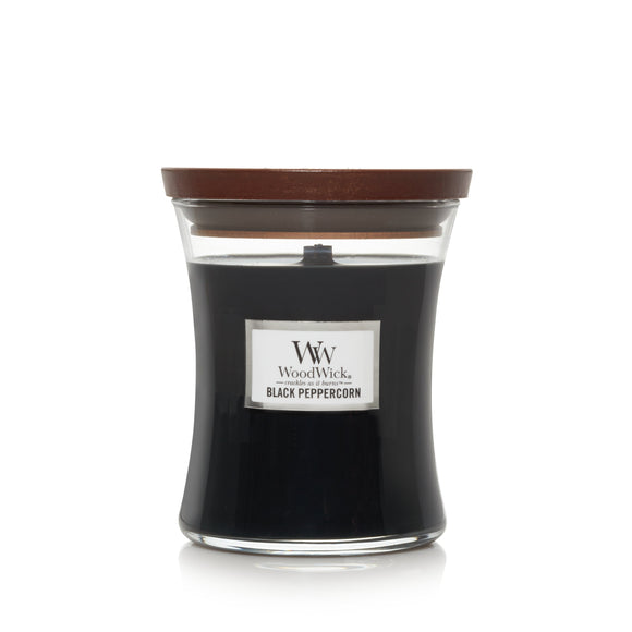 BLACK PEPPERCORN Medium Hourglass Jar Candle by WoodWick