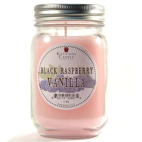 BLACK RASPBERRY VANILLA Large Mason Jar Candle by Keystone Candle Company