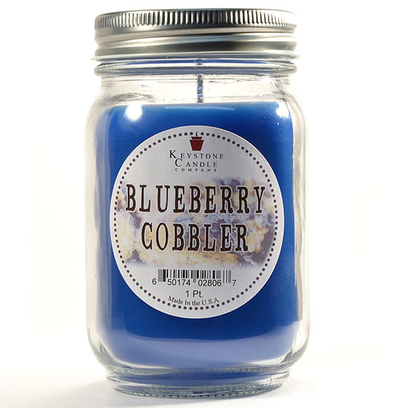 BLUEBERRY COBBLER Large Mason Jar Candle by Keystone Candle Company