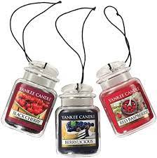 BLACK CHERRY, RED RASPBERRY AND BERRYLICIOUS 2.4 oz CAR JAR FRESHENER VARIETY 3-PACK by Yankee Candle