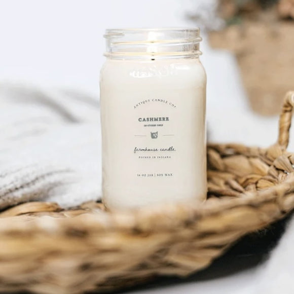 CASHMERE 16 oz Large Mason Jar Candle