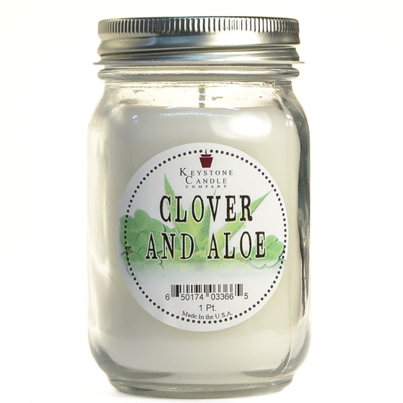 CLOVER & ALOE Large Mason Jar Candle by Keystone Candle Company