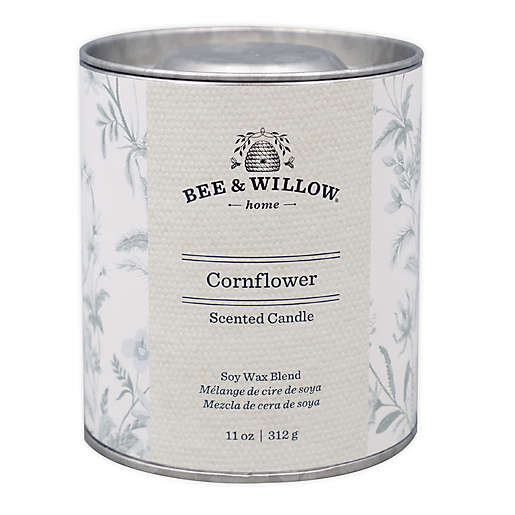 CORNFLOWER 11 oz. Tin Candle with Floral Design by Bee & Willow Home