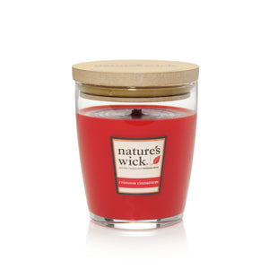 CRIMSON CINNAMON Medium Jar Candle from Woodwick's Nature's Wick Collection