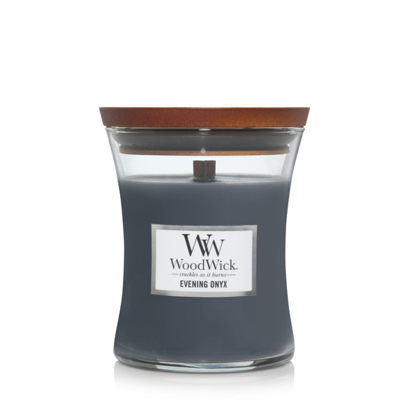 EVENING ONYX Medium Hourglass Candle by Woodwick Candle Company