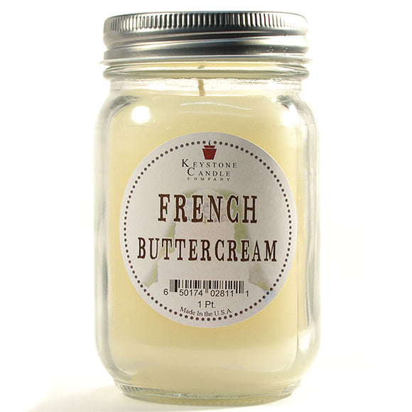 FRENCH BUTTERCREAM Large Mason Jar Candle by Keystone Candle Company