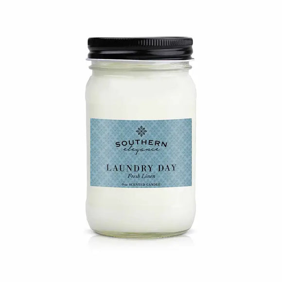 LAUNDRY DAY FRESH LINEN Large Mason Jar Candle from Southern Elegance's Jubilee Collection