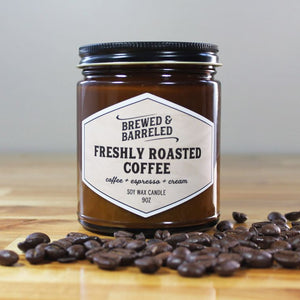 FRESHLY ROASTED COFFEE 9 oz Small Amber Jar Candle