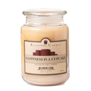 HAPPINESS IS A CUPCAKE 26 oz X-Large Jar Candle by Keystone Candle Company