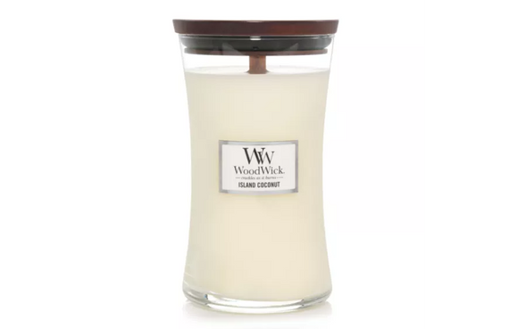 ISLAND COCONUT Large Hourglass Jar Candle by WoodWick Candle Company