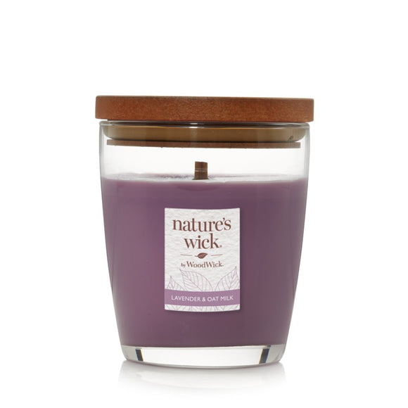 LAVENDER & OAT MILK Medium Jar Candle from WoodWick's Nature's Wick Collection