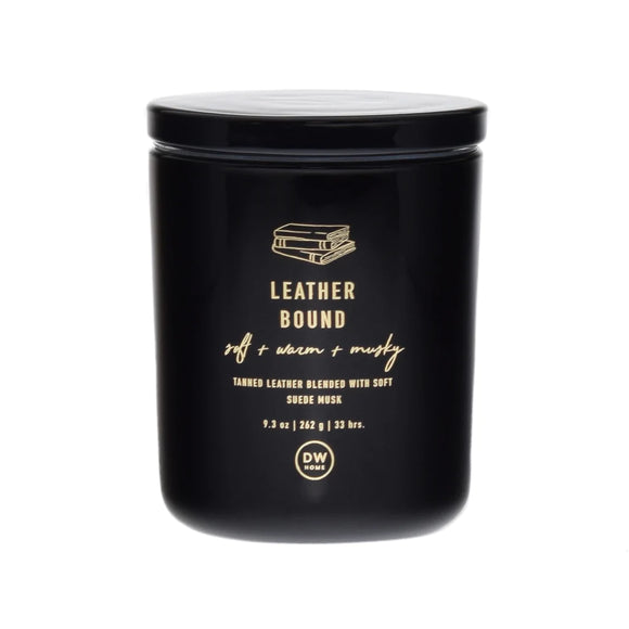 LEATHER BOUND Medium Jar Candle by DW Home