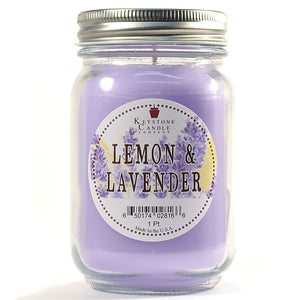 LEMON & LAVENDER Large Mason Jar Candle by Keystone Candle Company