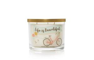 LIFE IS BEAUTIFUL-RAINFOREST BAMBOO 3-Wick Medium Jar Candle from Chesapeake Bay Candle Company's Sentiments Collection