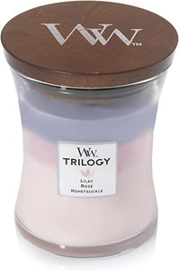 LILAC/ROSE/HONEYSUCKLE  Medium Hourglass Jar Candle from WoodWick's Trilogy Collection