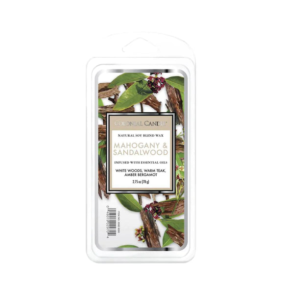 MAHOGANY & SANDALWOOD 6-Piece Wax Melts by Colonial Candle Company