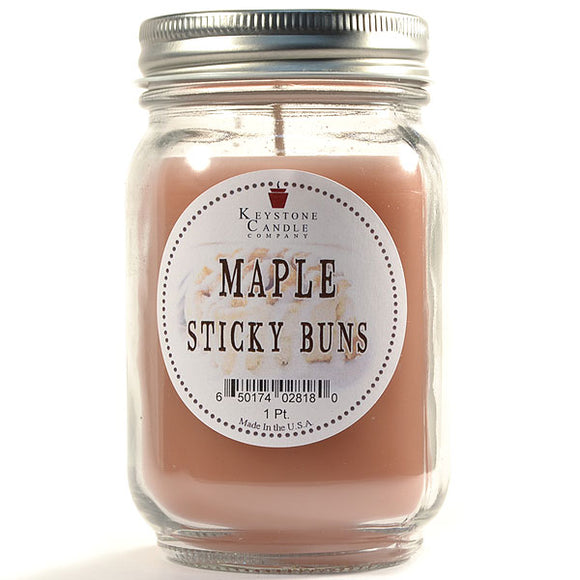 MAPLE STICKY BUNS Large Mason Jar Candle by Keystone Candle Company