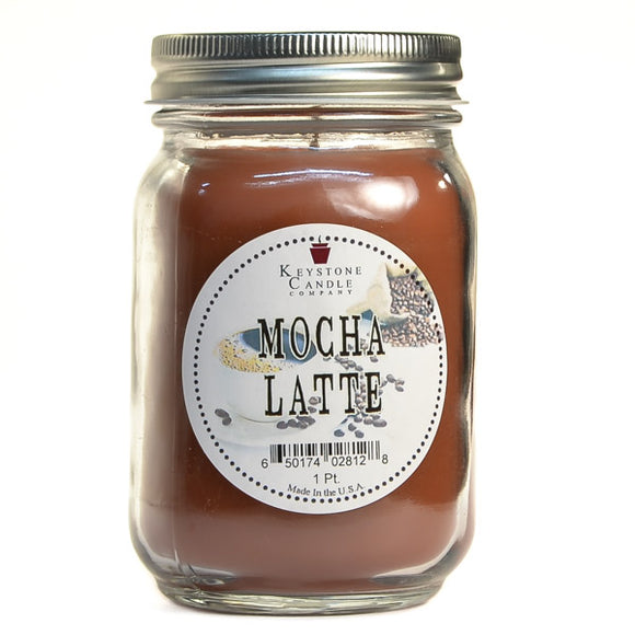 MOCHA LATTE Large Mason Jar Candle by Keystone Candle Company