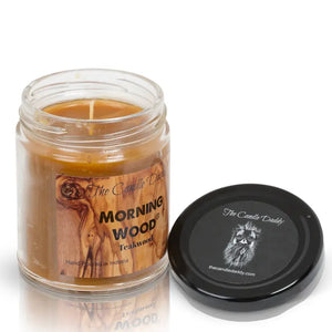 MORNING WOOD (teakwood) 6 oz Small Mason Jar Candle