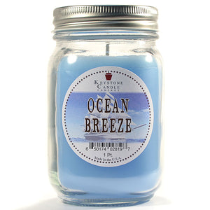 OCEAN BREEZE Large Mason Jar Candle by Keystone Candle Company