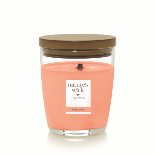 PINK CORAL 10 oz Medium Jar Candle from WoodWick's Nature's Wick Collection