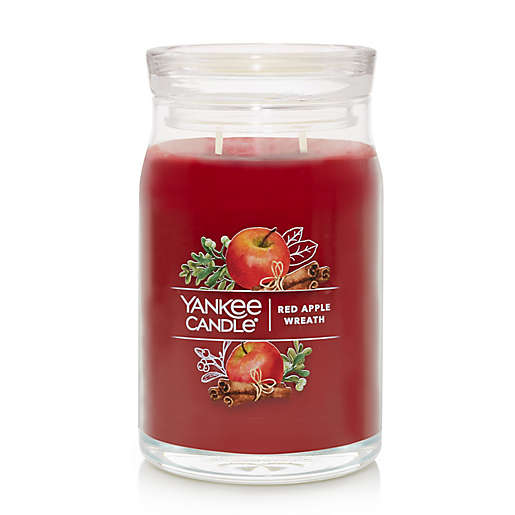 RED APPLE WREATH Signature Large Jar Candle by Yankee Candle