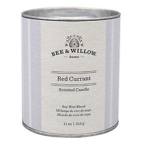 RED CURRANT 11 oz Tin Candle with Grey Linen Design by Bee & Willow Home