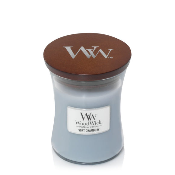 SOFT CHAMBRAY Medium Hourglass Candle by WoodWick