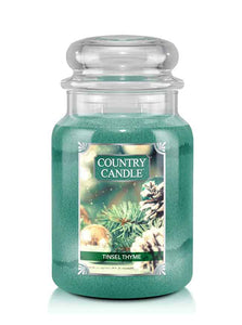 TINSEL THYME Large Jar Candle from Kringle Candle Company's Country Candle Collection